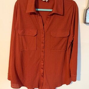 Women's Rust Button Down Shirt